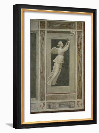 Hope, Winged Female Figure Flying Toward an Angel Who Will Guide Her to Heaven-Giotto di Bondone-Framed Giclee Print