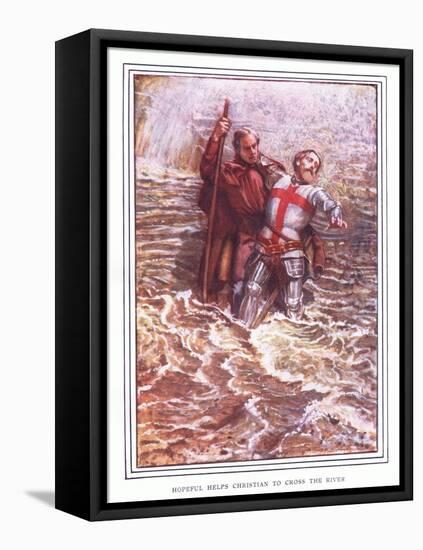 Hopeful Helps Christian to Cross the River-John Byam Liston Shaw-Framed Premier Image Canvas