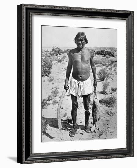 Hopi Hunter (B/W Photo)-American Photographer-Framed Giclee Print