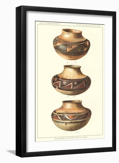 Hopi Polychrome Pots from Sikyatki-null-Framed Art Print