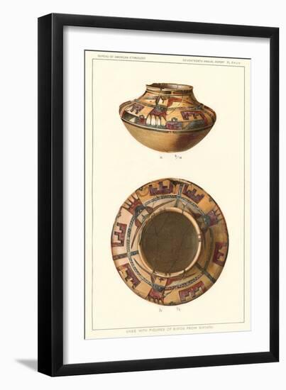 Hopi Pot with Birds from Sikyatki-null-Framed Art Print