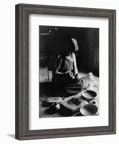 Hopi Potter, c1906-Edward S. Curtis-Framed Giclee Print