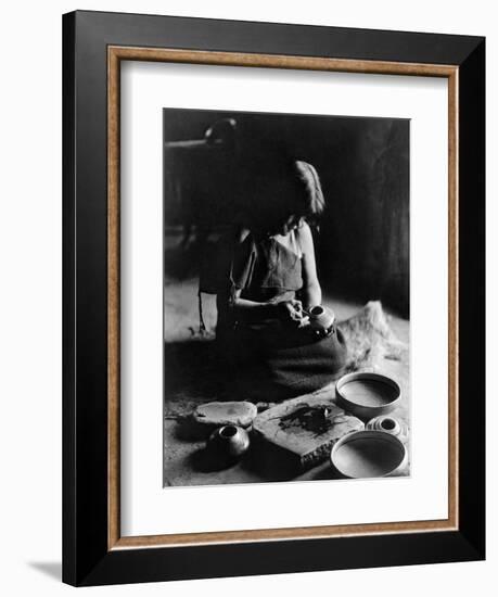 Hopi Potter, c1906-Edward S. Curtis-Framed Giclee Print