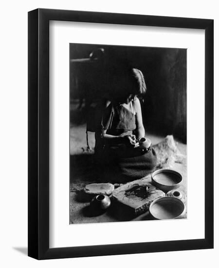 Hopi Potter, c1906-Edward S. Curtis-Framed Giclee Print