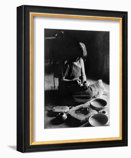 Hopi Potter, c1906-Edward S. Curtis-Framed Giclee Print