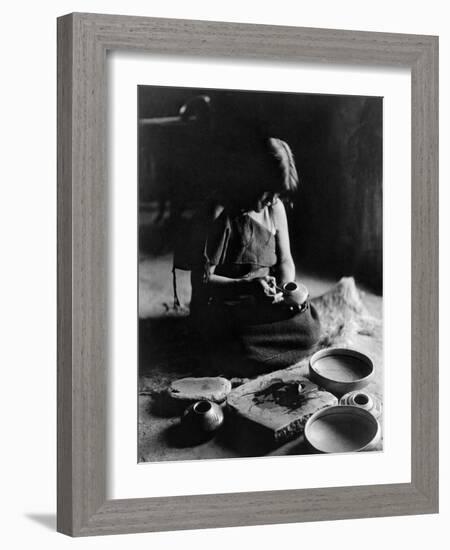 Hopi Potter, c1906-Edward S. Curtis-Framed Giclee Print