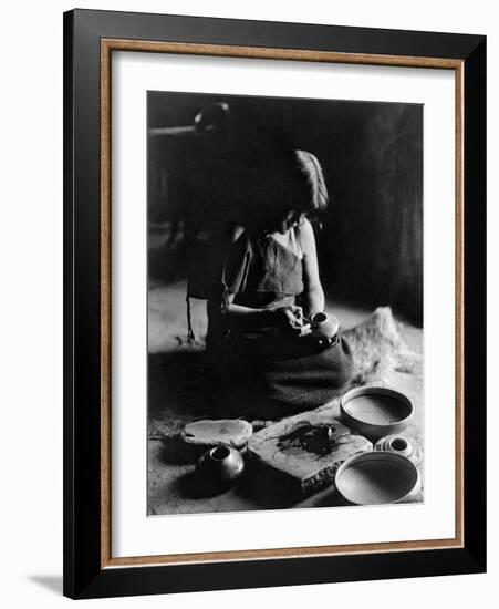 Hopi Potter, c1906-Edward S. Curtis-Framed Giclee Print