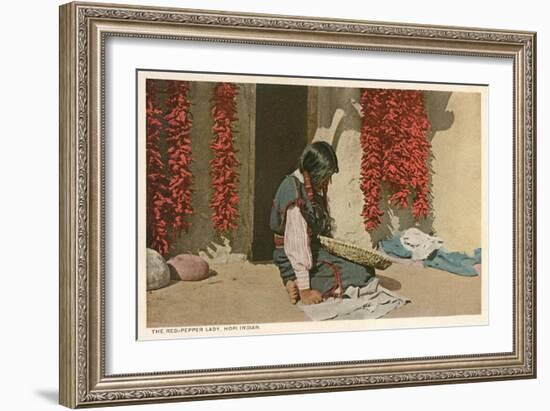 Hopi Red Pepper Lady-null-Framed Art Print