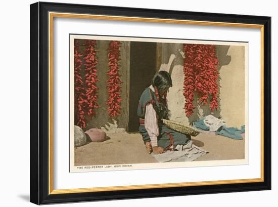 Hopi Red Pepper Lady-null-Framed Art Print