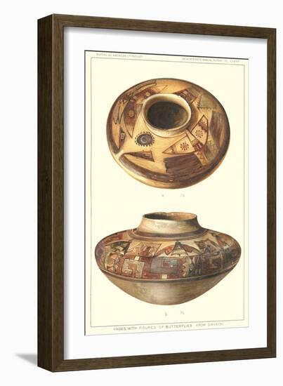 Hopi Vase with Butterflies-null-Framed Art Print