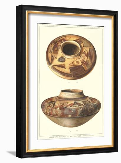 Hopi Vase with Butterflies-null-Framed Art Print