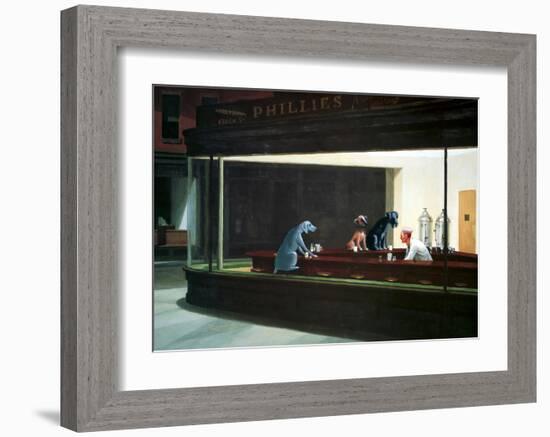 Hopper Night Hounds-Chameleon Design, Inc.-Framed Art Print