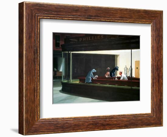 Hopper Night Hounds-Chameleon Design, Inc.-Framed Premium Giclee Print