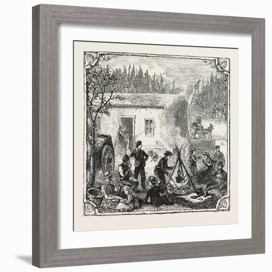 Hops and Hop Pickers, in a Kentish Hop Garden, Kent, England, the Temporary Home, 1876, Uk-null-Framed Giclee Print