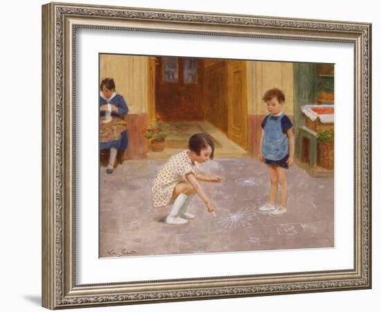 Hopscotch-Victor Gabriel Gilbert-Framed Giclee Print