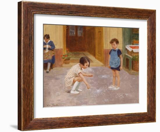 Hopscotch-Victor Gabriel Gilbert-Framed Giclee Print