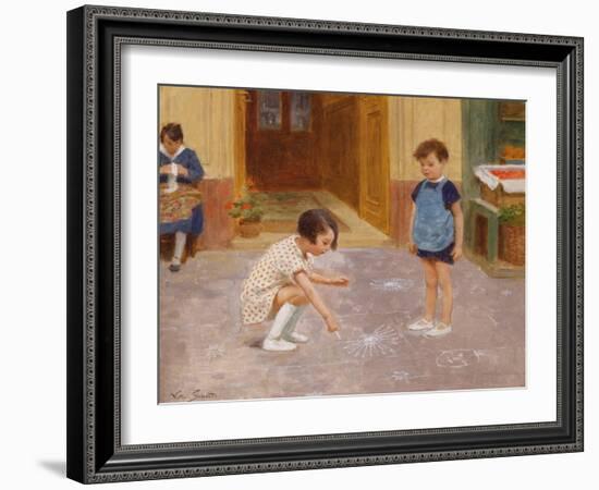 Hopscotch-Victor Gabriel Gilbert-Framed Giclee Print