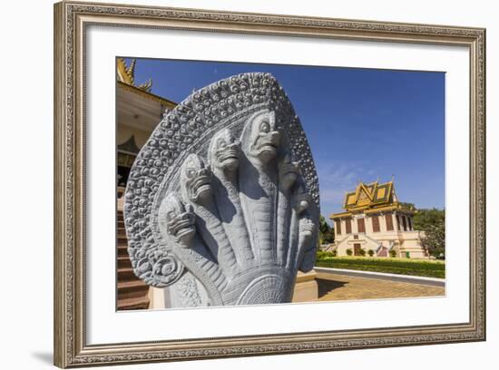 Hor Samran Phirun, Royal Palace, in the Capital City of Phnom Penh, on the Mekong River, Cambodia-Michael Nolan-Framed Photographic Print