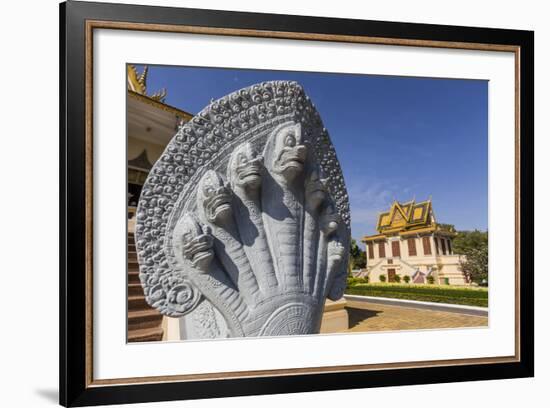 Hor Samran Phirun, Royal Palace, in the Capital City of Phnom Penh, on the Mekong River, Cambodia-Michael Nolan-Framed Photographic Print