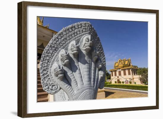 Hor Samran Phirun, Royal Palace, in the Capital City of Phnom Penh, on the Mekong River, Cambodia-Michael Nolan-Framed Photographic Print