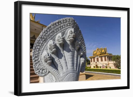 Hor Samran Phirun, Royal Palace, in the Capital City of Phnom Penh, on the Mekong River, Cambodia-Michael Nolan-Framed Photographic Print