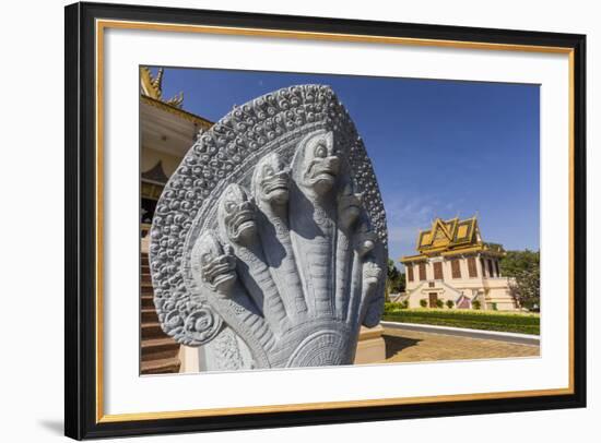 Hor Samran Phirun, Royal Palace, in the Capital City of Phnom Penh, on the Mekong River, Cambodia-Michael Nolan-Framed Photographic Print