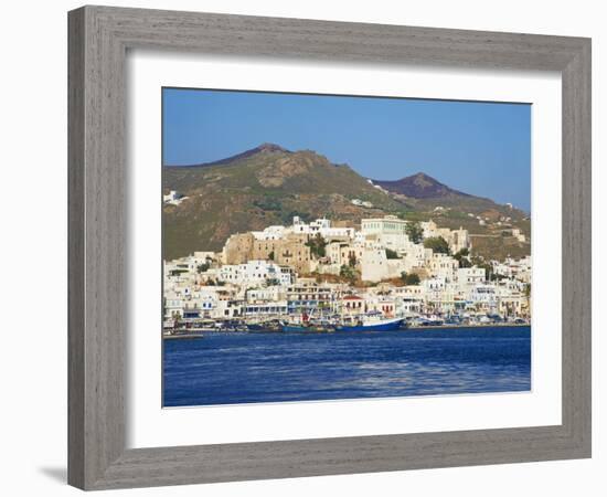 Hora (Chora) Main Town and Kastro, Naxos, Cyclades, Aegean, Greek Islands, Greece, Europe-Tuul-Framed Photographic Print