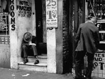 Vagrant Sitting in Doorway-Horace Bristol-Photographic Print