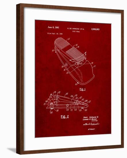 Horace N Rowe Wah Pedal Patent-Cole Borders-Framed Art Print