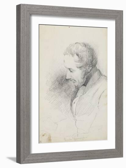 Horatio Greenough, 1829-30 (Pencil on Paper)-Thomas Cole-Framed Giclee Print