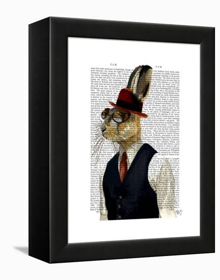 Horatio Hare in Waistcoat-Fab Funky-Framed Stretched Canvas