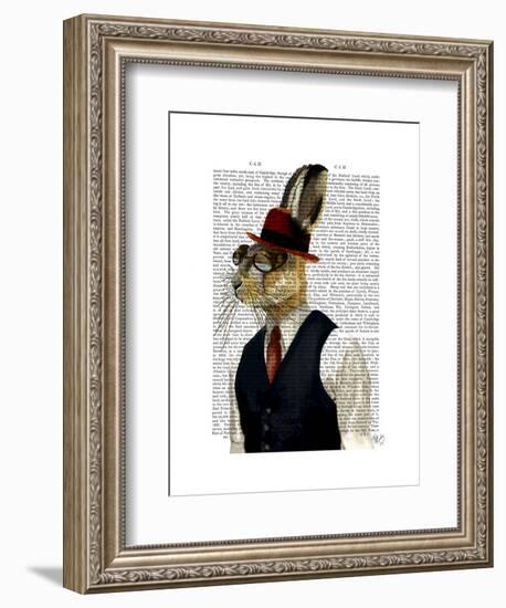 Horatio Hare in Waistcoat-Fab Funky-Framed Art Print