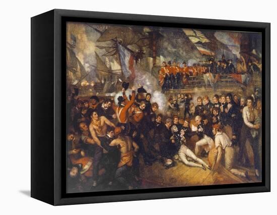 Horatio Nelson Is Fatally Wounded at the Battle of Trafalgar-null-Framed Premier Image Canvas