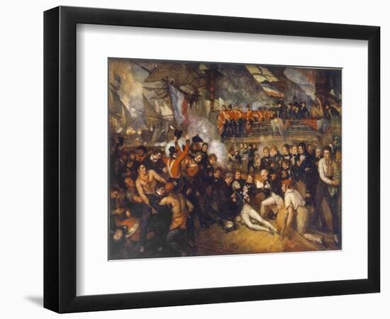 Horatio Nelson Is Fatally Wounded at the Battle of Trafalgar-null-Framed Photographic Print