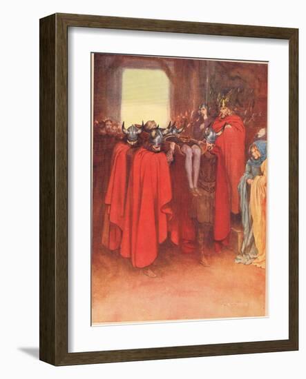 Horatio Tells His Men to 'Bear Hamlet Like a Soldier', from 'Hamlet' by William Shakespeare,…-W. G. Simmonds-Framed Giclee Print