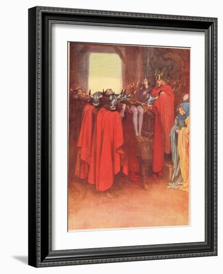 Horatio Tells His Men to 'Bear Hamlet Like a Soldier', from 'Hamlet' by William Shakespeare,…-W. G. Simmonds-Framed Giclee Print