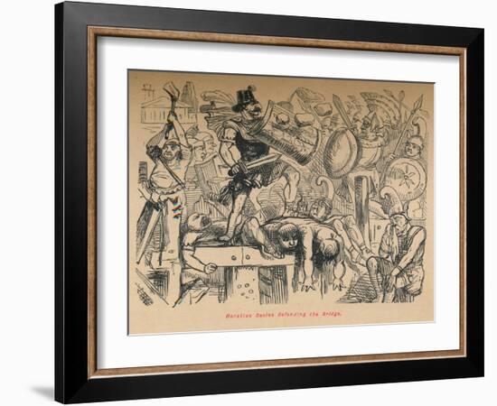 'Horatius Cocles Defending the Bridge', 1852-John Leech-Framed Giclee Print