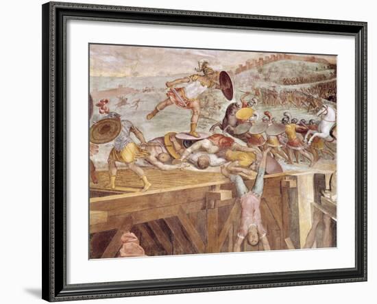 Horatius Cocles on the Sublician Bridge-Tommaso Laureti-Framed Giclee Print