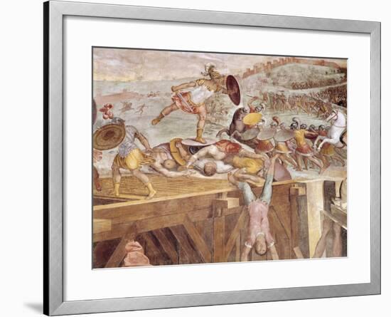 Horatius Cocles on the Sublician Bridge-Tommaso Laureti-Framed Giclee Print