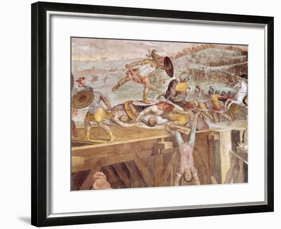 Horatius Cocles on the Sublician Bridge-Tommaso Laureti-Framed Giclee Print