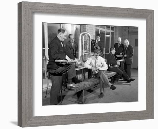 Horden Colliery Band, Middlesbrough, Teesside, 1964-Michael Walters-Framed Photographic Print