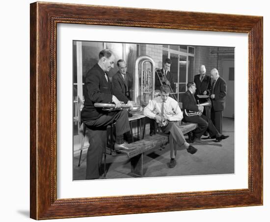 Horden Colliery Band, Middlesbrough, Teesside, 1964-Michael Walters-Framed Photographic Print