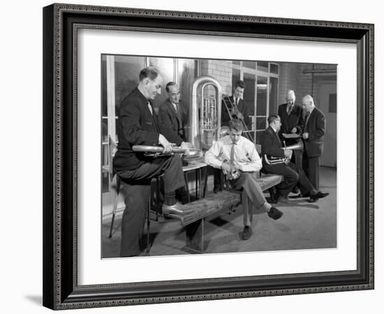 Horden Colliery Band, Middlesbrough, Teesside, 1964-Michael Walters-Framed Photographic Print