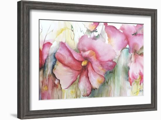 Horizontal Flores III-Leticia Herrera-Framed Art Print