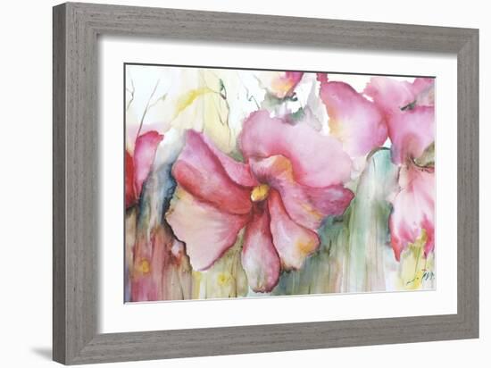 Horizontal Flores III-Leticia Herrera-Framed Art Print