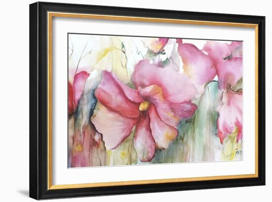 Horizontal Flores III-Leticia Herrera-Framed Art Print