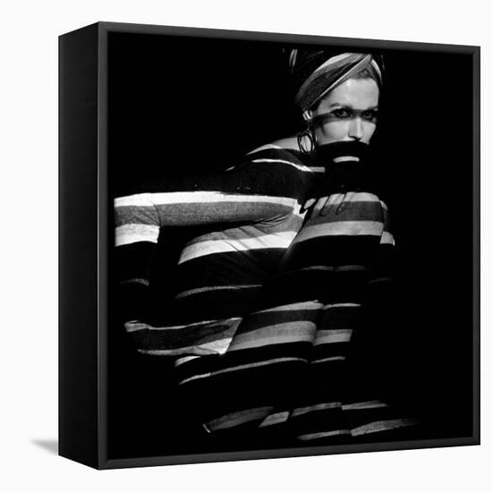 Horizontal Stripe Projection on Model, 1960s-John French-Framed Premier Image Canvas