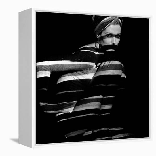 Horizontal Stripe Projection on Model, 1960s-John French-Framed Premier Image Canvas