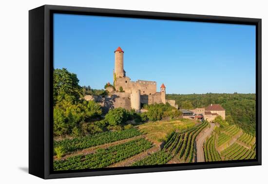 Hornberg Castle, Neckarzimmern, Neckartal Valley, Odenwald, Burgenstrasse, Baden-Wurttemberg-Markus Lange-Framed Premier Image Canvas