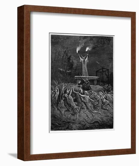 Horned Devil Presides Over the Sabbat-Emile Bayard-Framed Photographic Print